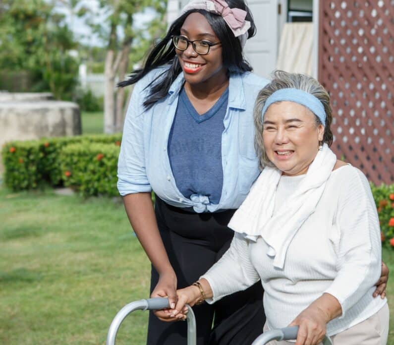 Image of a carer and patient for a Learn Q 'Care Certificate and Carer Essentials' Online course Bundle