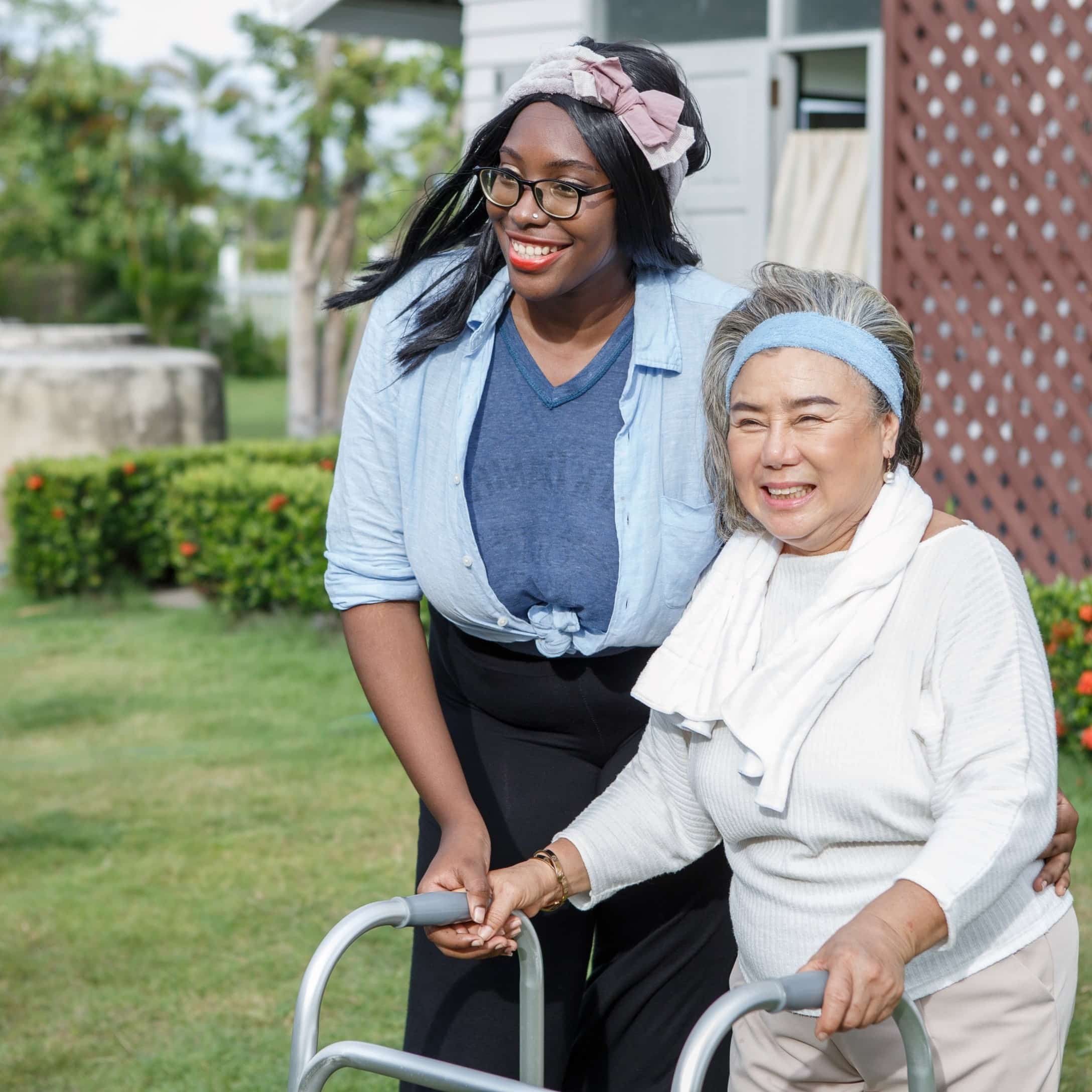 Image of a carer and patient for a Learn Q 'Care Certificate and Carer Essentials' Online course Bundle
