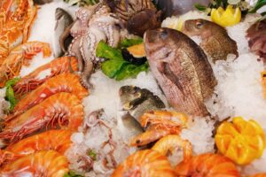 Image of raw seafood for Learn Q Debunking Common UK Food Safety Myths blog