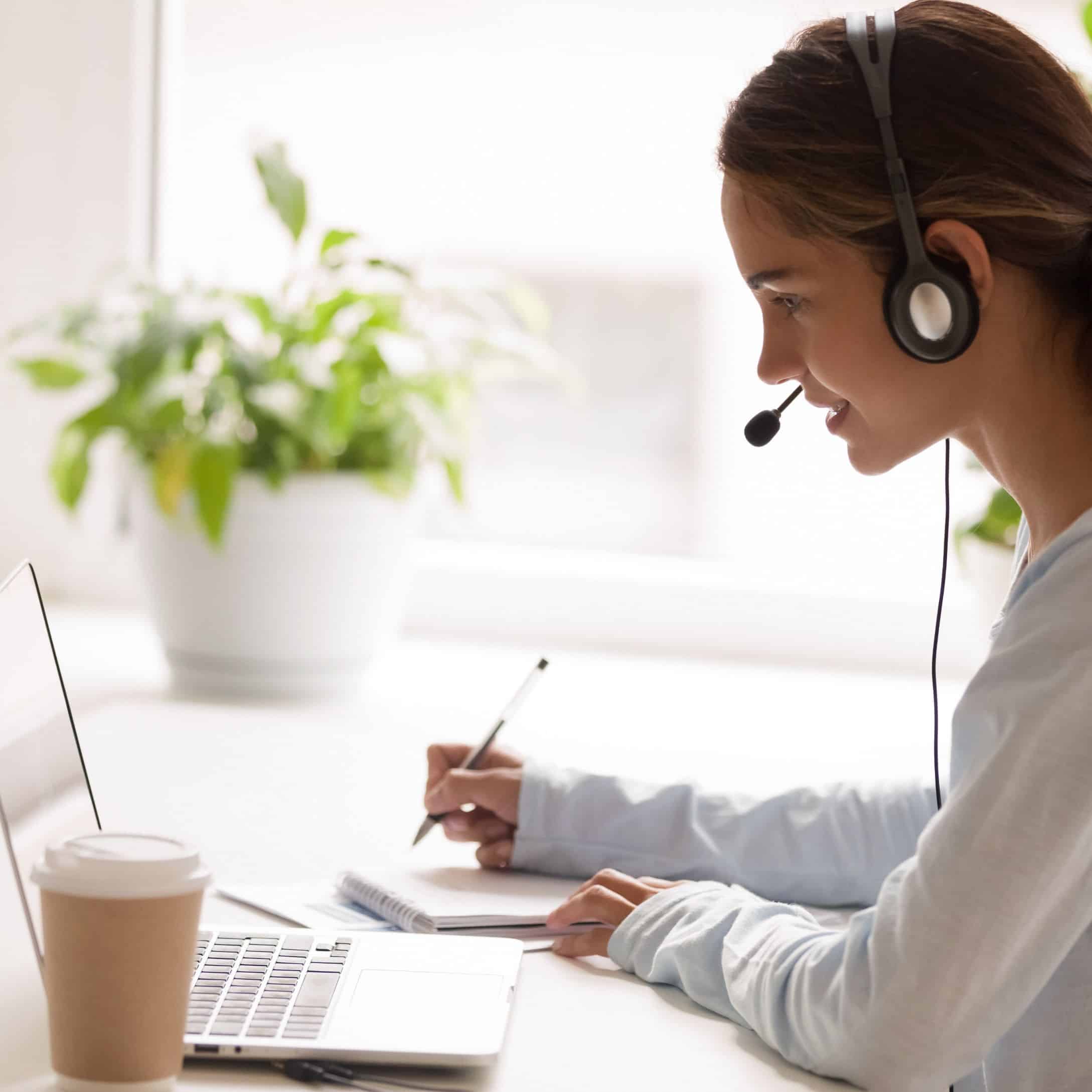 Image of Female Interpreter on a Call for Learn Q Essential Steps to Becoming a Community Interpreter blog