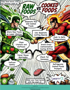 image of free raw foods vs cooked foods full sized poster from Learn Q